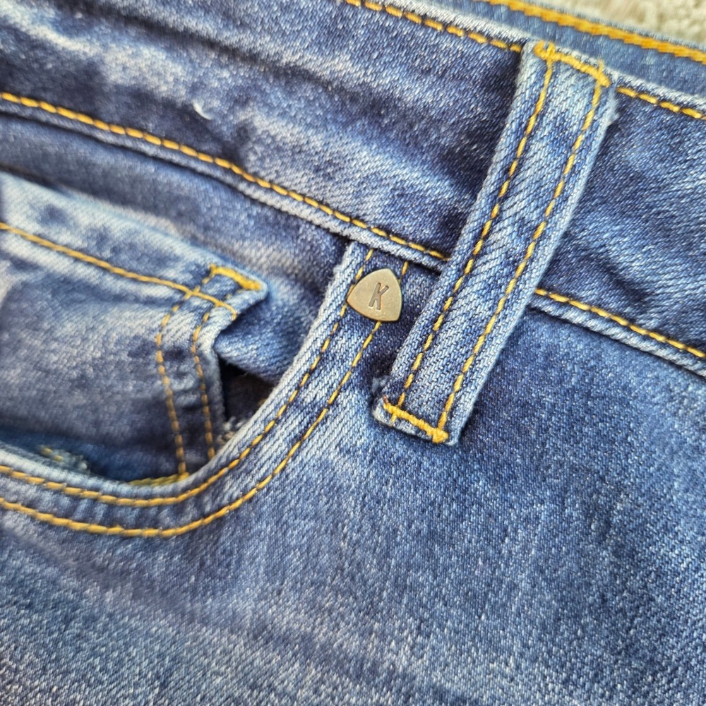 Kut from the Kloth Jeans Catherine Boyfriend Womens Sz 10 Raw Hem Blue - Picture 11 of 13